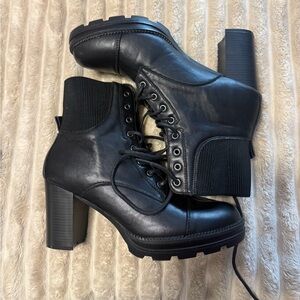 Brash Black Heeled Boots